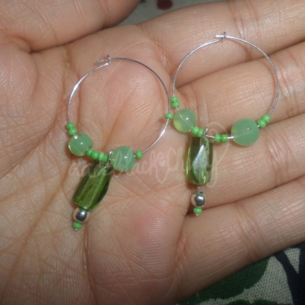 OOAK Green Apple Earrings